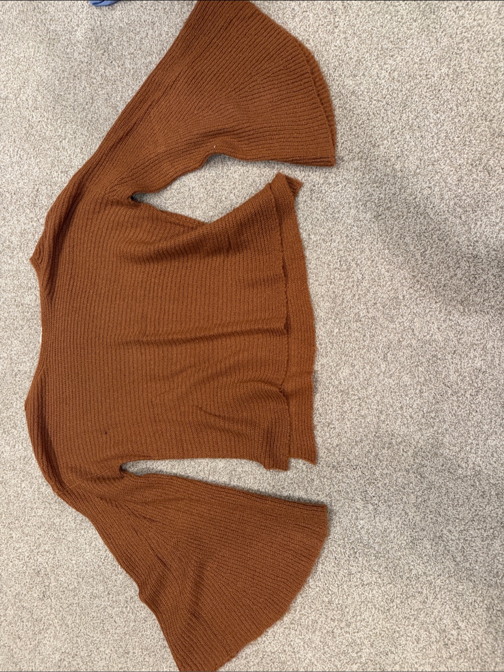 bp Off-the-Shoulder Ribbed Sweater in Rust Brown